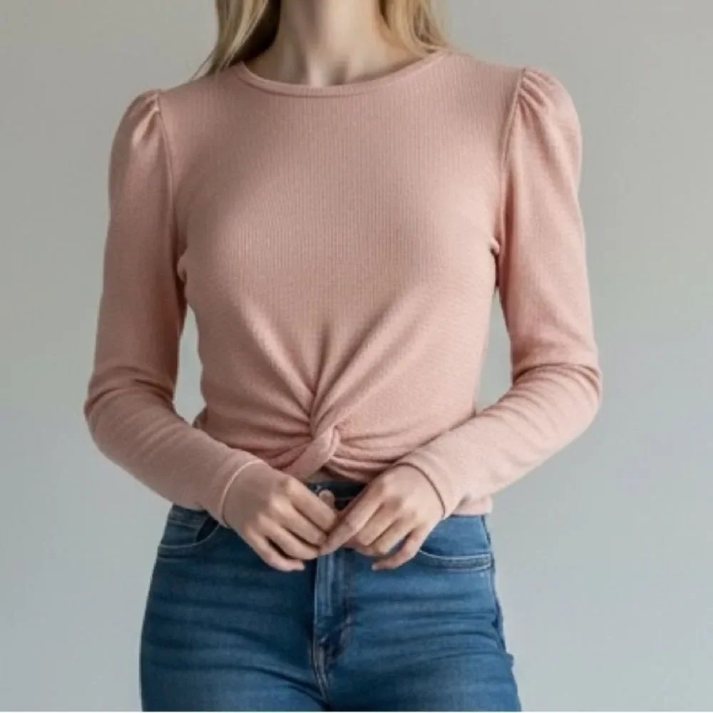 Jessica Simpson Ribbed Twist Front Top Size M - Picture 2 of 12